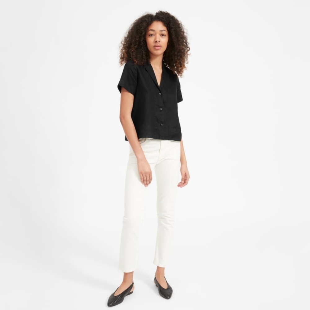 Everlane The Linen Short-Sleeve Notch Shirt